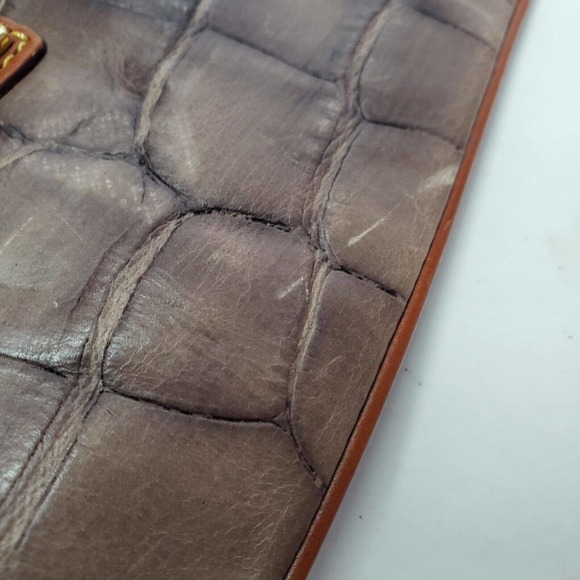 Dooney And Burke Wristlet Wallet Brown Clutch Pouch Leather Small Quality Logo - Picture 8 of 9